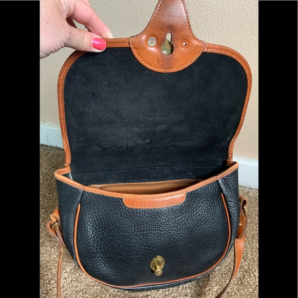 Dooney & Bourke vintage Cavalry bag black brown leather project purse flawed - Picture 3 of 8
